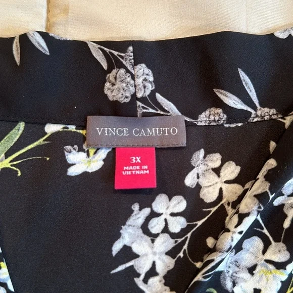 Vince Camuto Plus Size Women’s Sleeveless Tunic. Size 3x. Black with grey print. - Picture 6 of 7